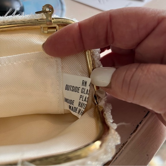 Vintage Glass Beaded Purse Plastic Sequins Rayon Interior Cocktails Party - Picture 5 of 10